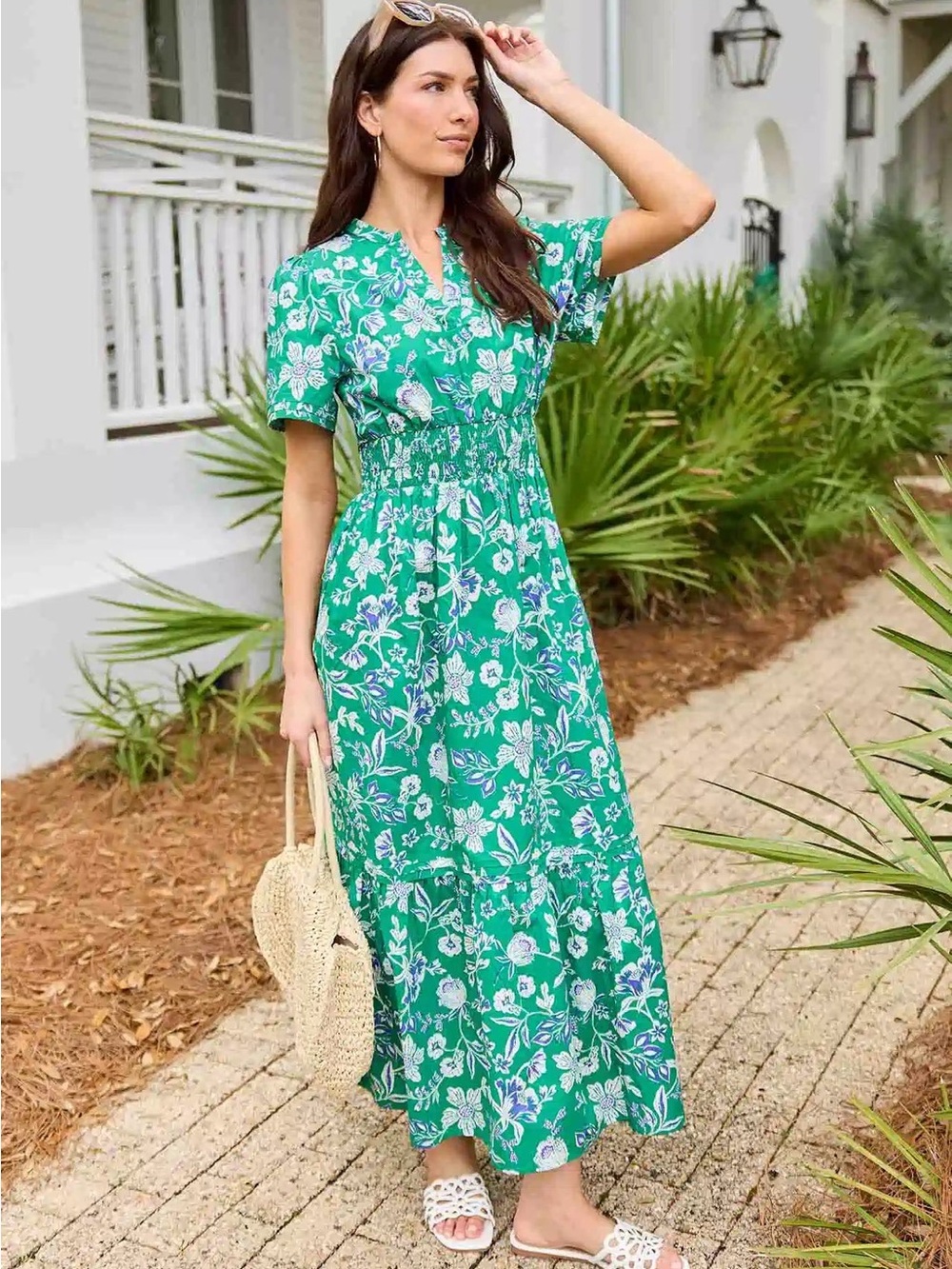 Isabella Green Floral Maxi Dress, small
